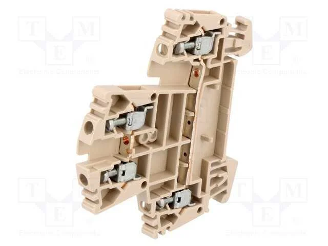 Conector: de Carril, W, 2,5mm2, Faixas: 2, Bra&ccedil;adeiras: 4, Bege, Ts35