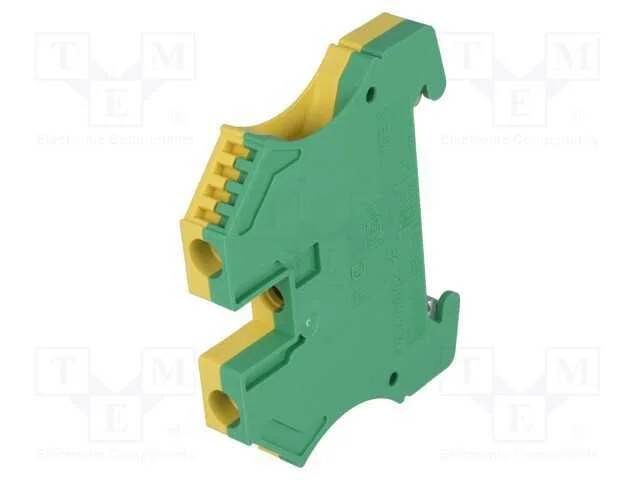Conector: de Carril, 6mm2, Faixas: 1, Bra&ccedil;adeiras: 2, Amarelo-Verde