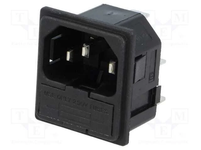 Conector: de Alimenta&ccedil;&atilde;o, Tomada, Macho, 10a, 250vac, Iec 60320