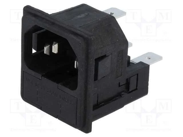 Conector: de alimenta&ccedil;&atilde;o, tomada, macho, 10A, 250.