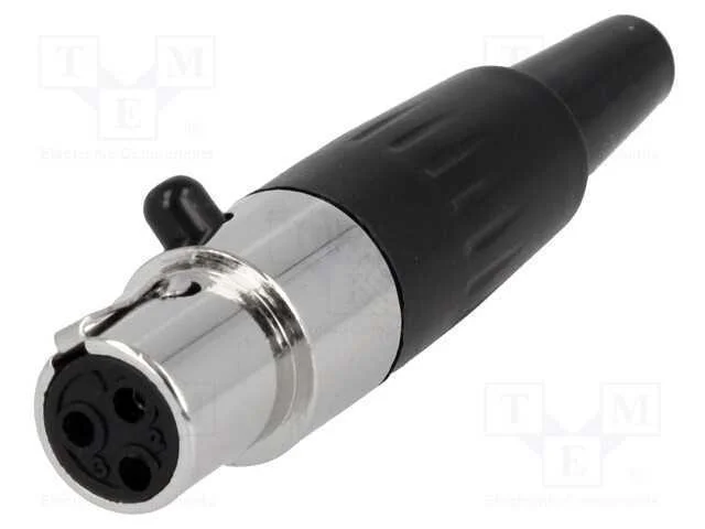 Ficha, Xlr Mini, F&ecirc;mea, Pin: 3, com Cabo, Solda, 5a, 0,5mm2, Simples
