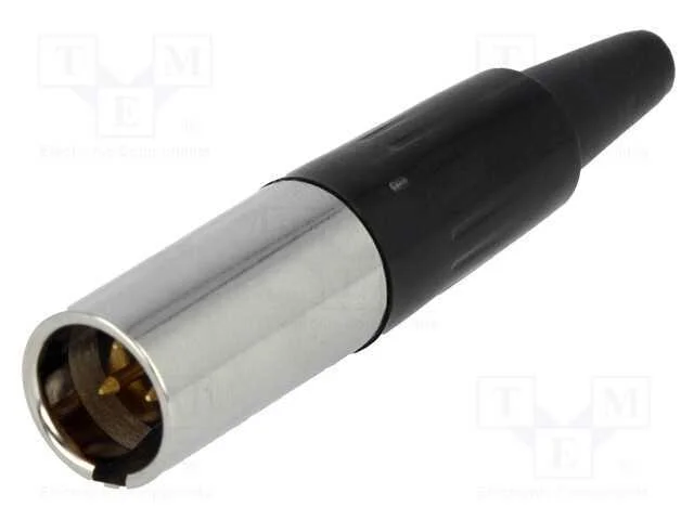 Ficha, Xlr Mini, Macho, Pin: 3, com Cabo, Solda, 5a, 0,5mm2, Simples