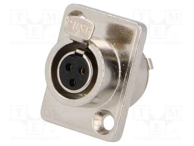 Tomada, Xlr Mini, F&ecirc;mea, Pin: 3, Solda, Abe: 15mm