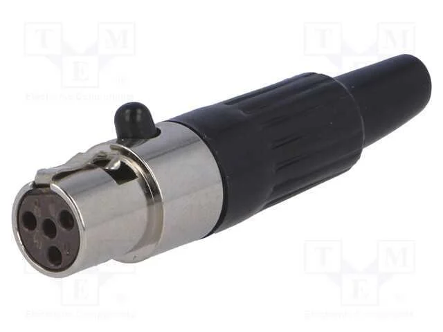 Ficha, Xlr Mini, F&ecirc;mea, Pin: 4, com Cabo, Solda, Simples