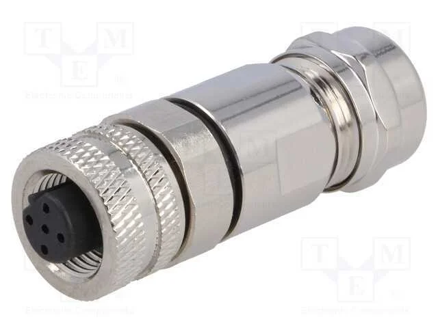 Ficha, M12, Pin: 5, F&ecirc;mea, C&oacute;digo B-Profibus, com Cabo, Solda, Ip67
