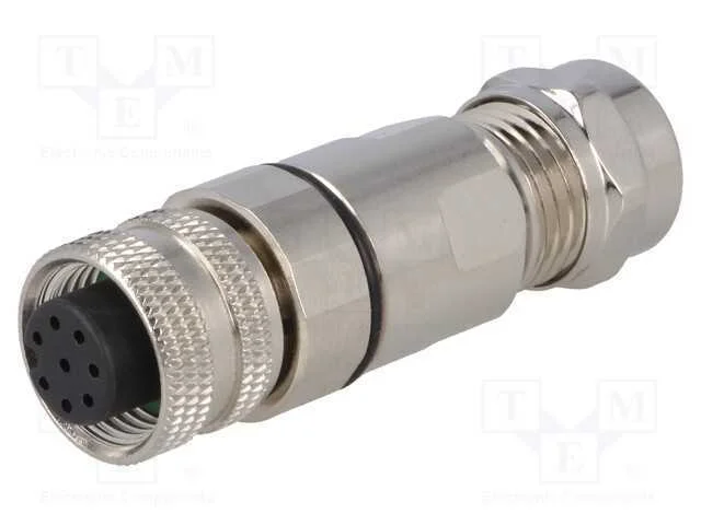 Ficha, M12, Pin: 8, F&ecirc;mea, C&oacute;digo A-Devicenet / Canopen, com Cabo