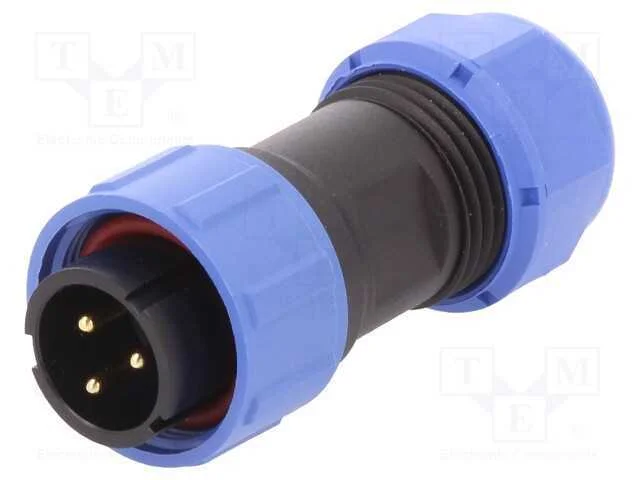 Ficha, Sp17, Macho, Pin: 3, Ip68, 6&divide;10mm, Solda, com Cabo, 500v, 2mm2