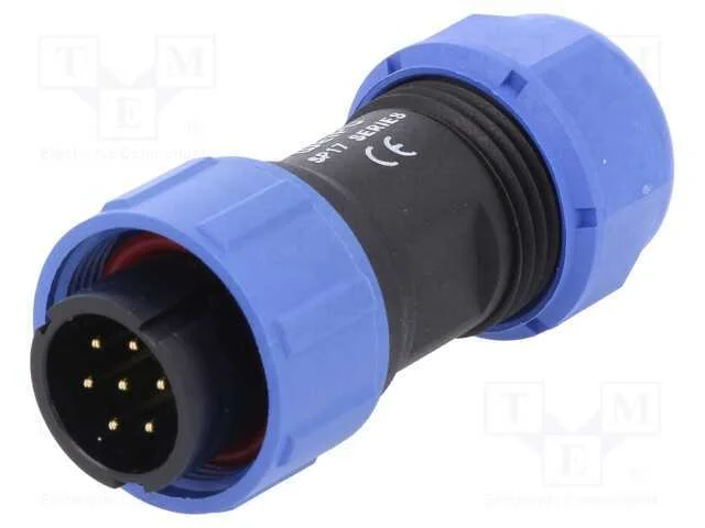 Ficha, SP17, macho, PIN: 7, IP68, 6&divide;10mm, solda, .