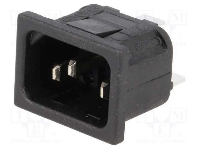 Conector: de alimenta&ccedil;&atilde;o, tomada, macho, 10A, 250.