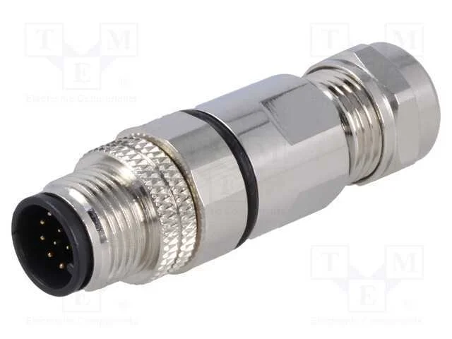 Ficha, M12, Pin: 12, Macho, C&oacute;digo A-Devicenet / Canopen, com Cabo