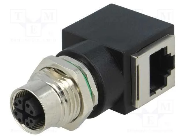 Adaptador, f&ecirc;mea M12,RJ45 tomada, c&oacute;digo X-ProfiN.