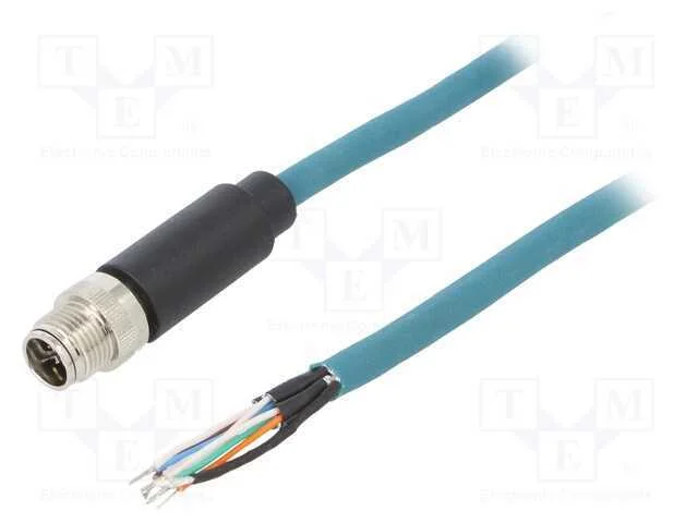 Cabo para Sensores/Automatiza&ccedil;&atilde;o, Pin: 8, Macho, Ip67, 48v, 500ma