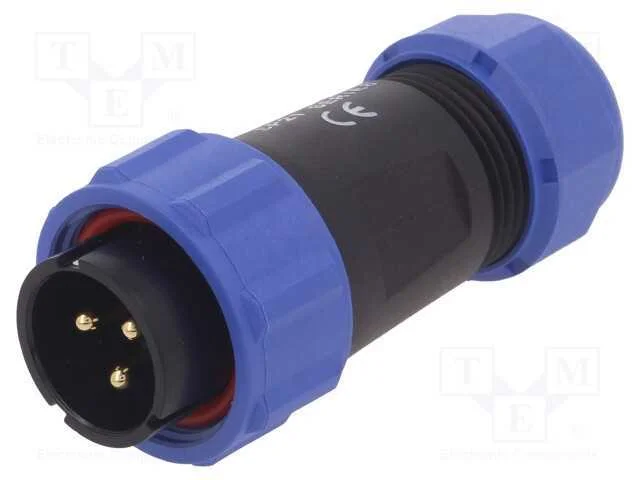 Ficha, SP21, macho, PIN: 3, IP68, 7&divide;12mm, 30A, so.