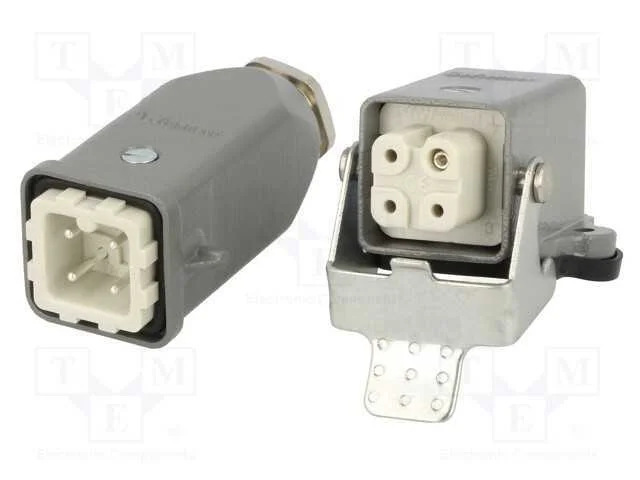 Conector: HDC, macho + f&ecirc;mea, S-A, PIN: 4, 3+PE, .