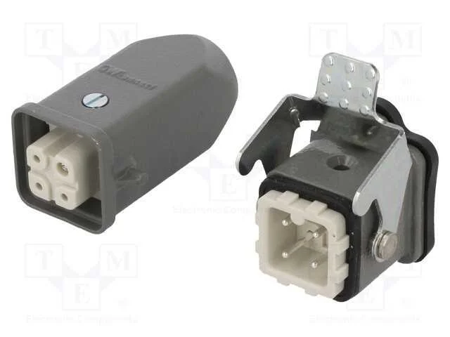 Conector: HDC, macho + f&ecirc;mea, S-A, PIN: 4, 3+PE, .