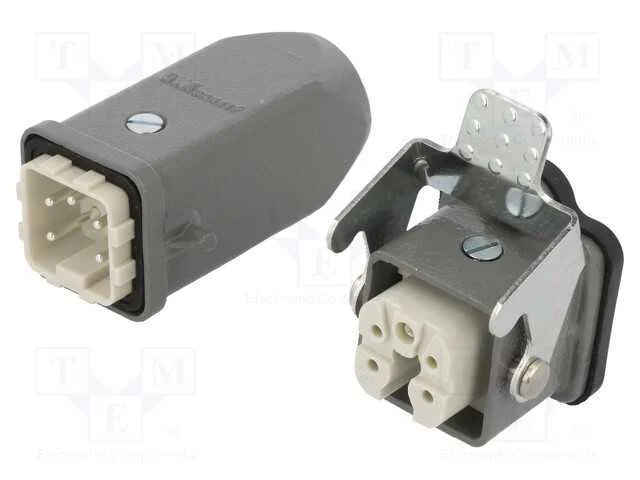 Conector: Hdc, Macho + F&ecirc;mea, S-A, Pin: 5, 4+Pe, Tamanho 3a, Simples