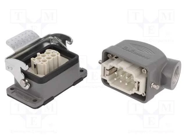 Conector: HDC, macho + f&ecirc;mea, S-E, PIN: 6, 6+PE, .