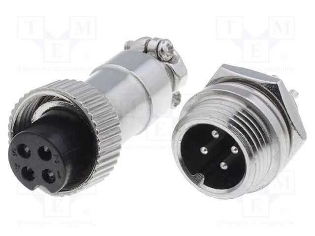 Tomada,Ficha, de Microfone Mini, Macho,F&ecirc;mea, Pin: 4, Mini, Solda