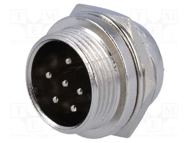 Tomada, de microfone, macho, PIN: 6, para painel