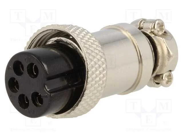 Ficha, de microfone, f&ecirc;mea, PIN: 5, com cabo, sim.