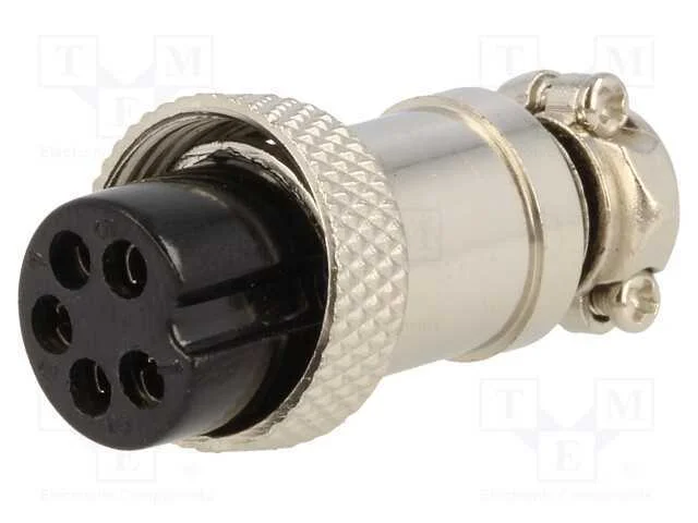 Ficha, de microfone, f&ecirc;mea, PIN: 5, com cabo, sim.