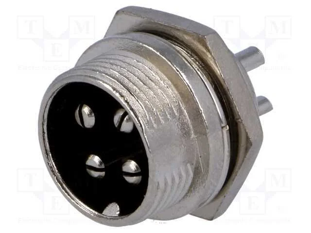 Tomada, de microfone, macho, PIN: 4, para painel