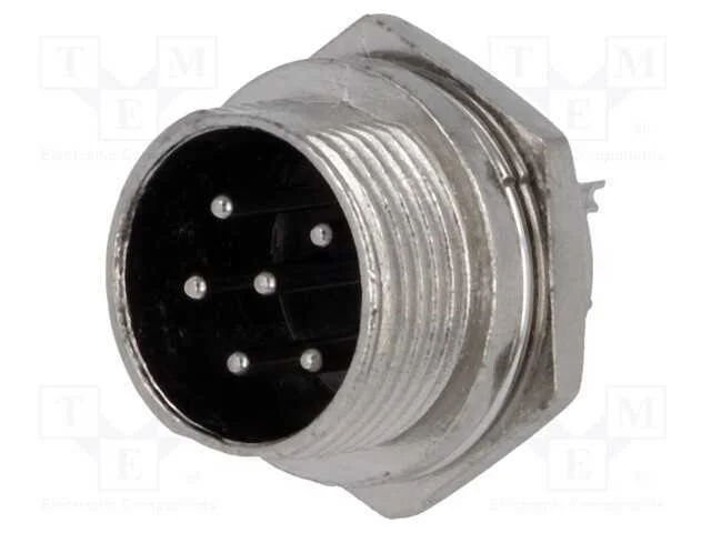 Tomada, de microfone, macho, PIN: 6, para painel