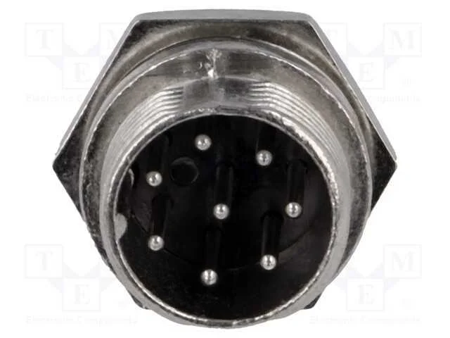 Tomada, de microfone, macho, PIN: 8, para painel