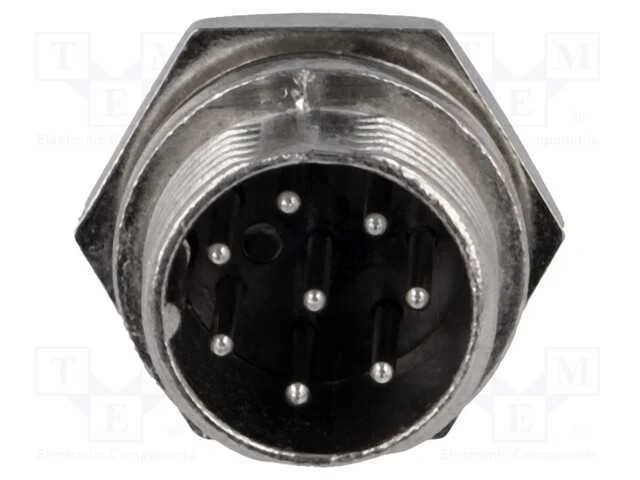 Tomada, de microfone, macho, PIN: 8, para painel