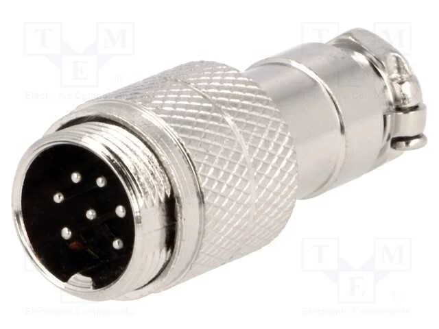 Ficha, de microfone, macho, PIN: 7, com cabo, sim.