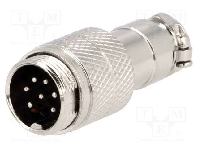 Ficha, de microfone, macho, PIN: 7, com cabo, sim.