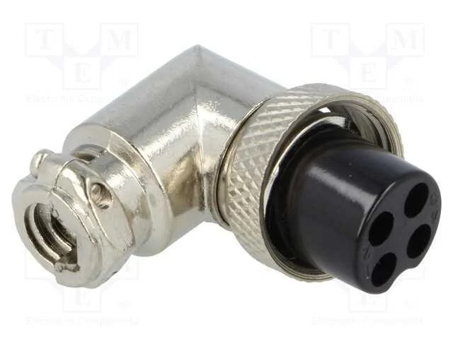 Ficha, de microfone, f&ecirc;mea, PIN: 4, com cabo, ang.