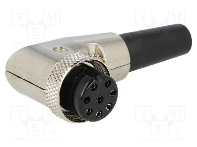 Ficha, de microfone, f&ecirc;mea, PIN: 8, com o anel pr.
