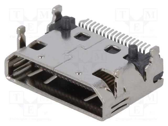 Conector: mini HDMI, tomada, PIN: 19, dourado, an.