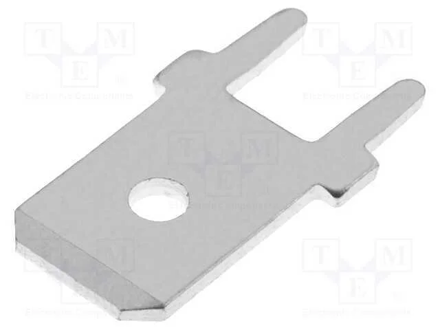 Conetor: Plano, 6,3mm, 0,8mm, F&ecirc;mea, Tht, Estanhado, Lat&atilde;o