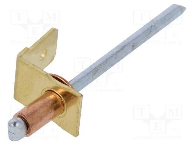 Conetor: Plano, 6,3mm, 0,8mm, F&ecirc;mea, com o Rebite de Cobre, Lat&atilde;o