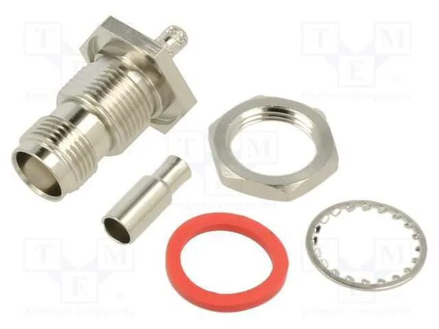 Tomada, Tnc, F&ecirc;mea, Simples, 50o, Cerrar, Ptfe, Dourado, -40&divide;85c
