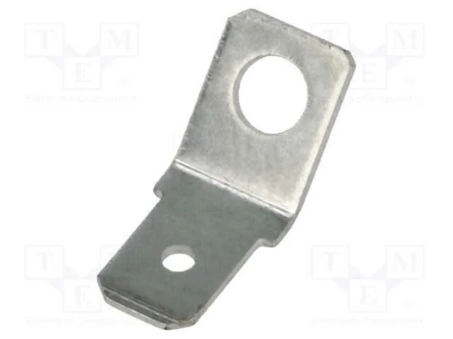 Conetor: Plano, 6,3mm, 0,8mm, F&ecirc;mea, M4, N&atilde;o Isolada, Roscado, Lat&atilde;o