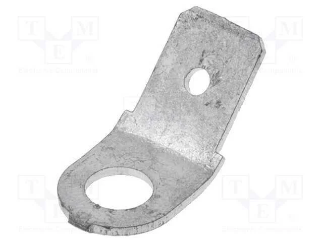 Conetor: Plano, 6,3mm, 0,8mm, F&ecirc;mea, M4, Roscado, Lat&atilde;o, Estanhado