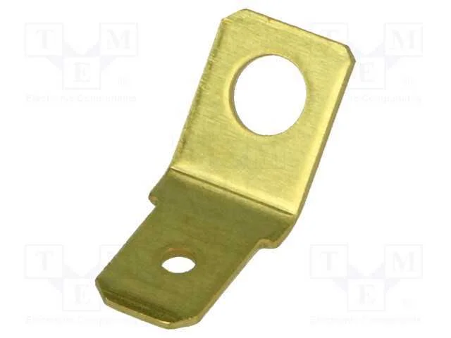 Conetor: Plano, 6,3mm, 0,8mm, F&ecirc;mea, M4, N&atilde;o Isolada, Roscado, Lat&atilde;o