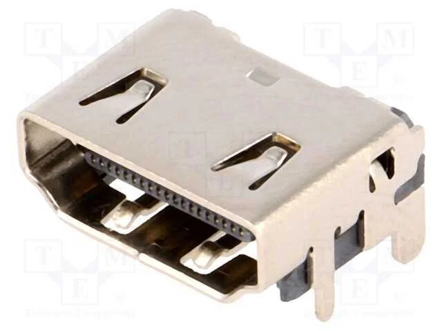 Conector: HDMI, tomada, PIN: 19, gold flash, angu.