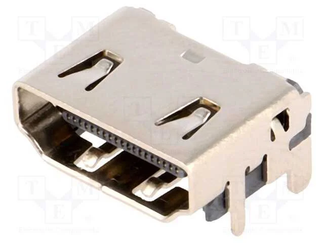 Conector: HDMI, tomada, PIN: 19, gold flash, angu.