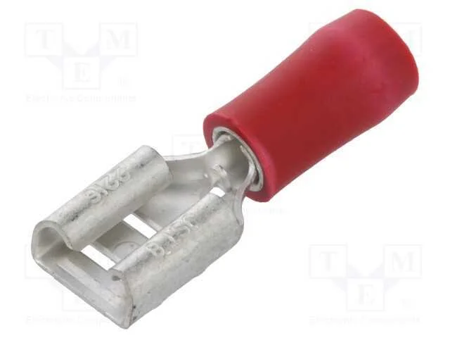 Conetor: Plano, 6,3mm, 0,8mm, Macho, 0,5&divide;1,5mm2, Cerrar, com Cabo