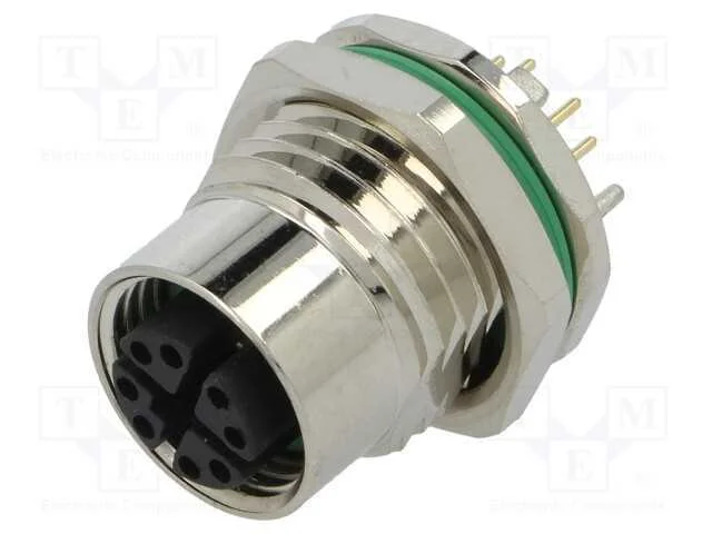 Tomada, M12, Pin: 8, F&ecirc;mea, C&oacute;digo X-Profinet, Tht, Ip67, 48v, 0,5a