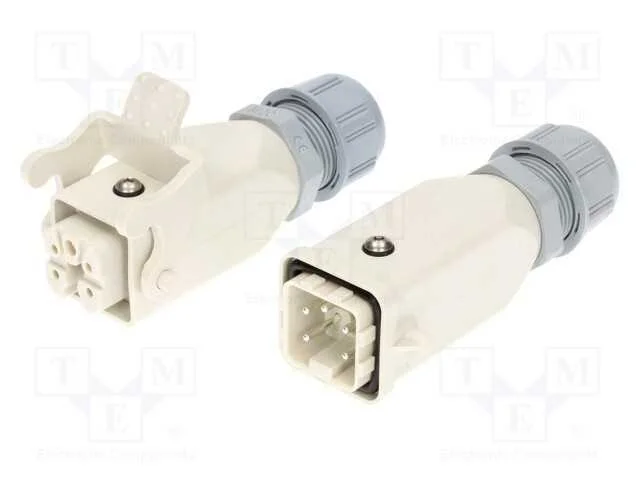 Conector: HDC, macho + f&ecirc;mea, PIN: 5, 4+PE, taman.