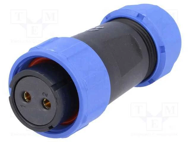 Ficha, Sp21, F&ecirc;mea, Pin: 2, Ip68, 7&divide;12mm, 30a, Solda, com Cabo, 500v