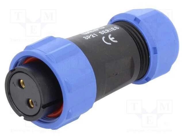 Ficha, SP21, f&ecirc;mea, PIN: 2, IP68, 4,5&divide;7mm, 30A, s.