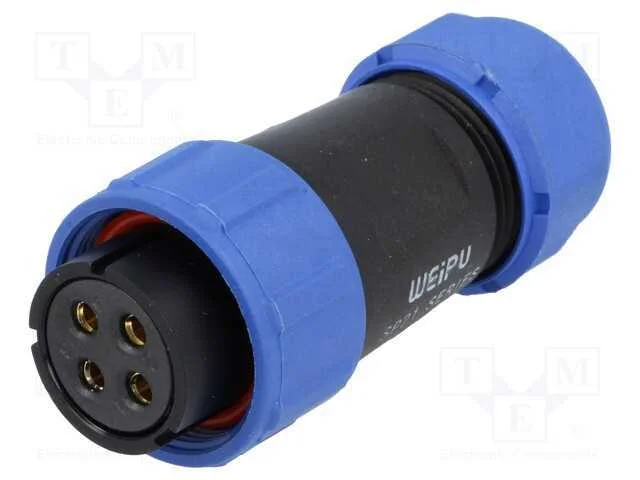 Ficha, Sp21, F&ecirc;mea, Pin: 4, Ip68, 7&divide;12mm, 30a, Solda, com Cabo, 500v