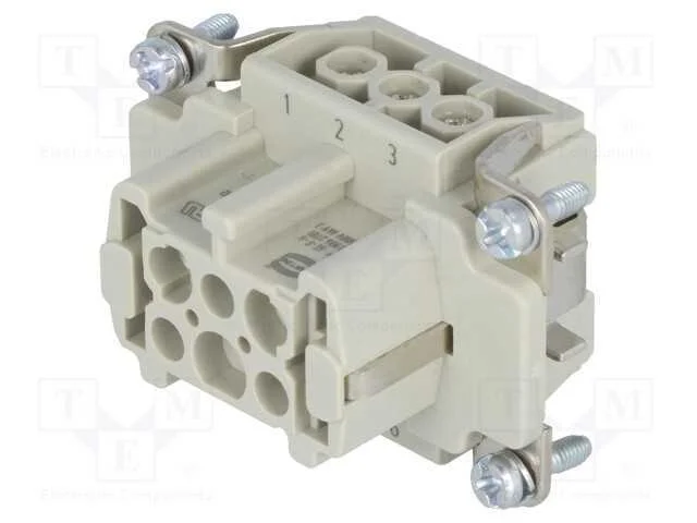 Conector: Hdc, Inserto de Contatos, F&ecirc;mea, Han E, Pin: 6, 6+Pe