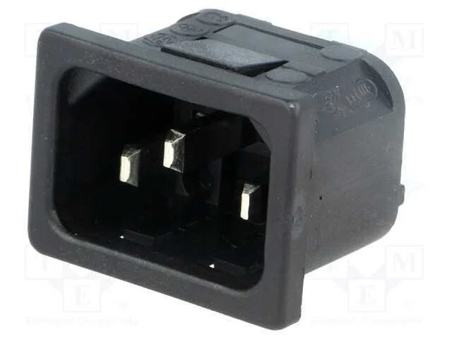 Conector: de alimenta&ccedil;&atilde;o, tomada, macho, 10A, 250.